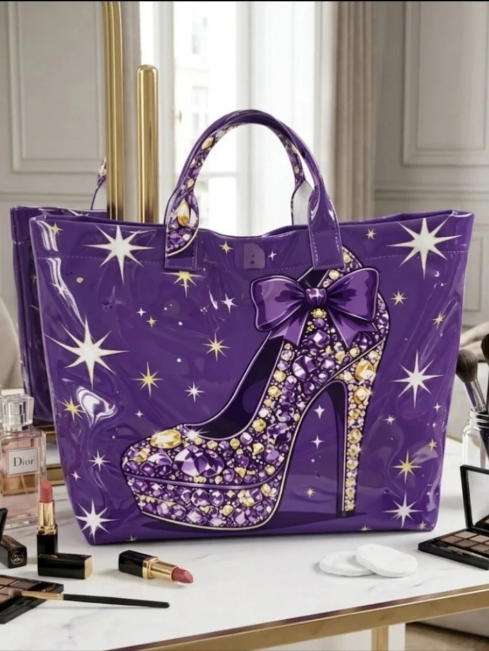 Beautiful Classy High Heel Daily Commute PVC Hand Tote